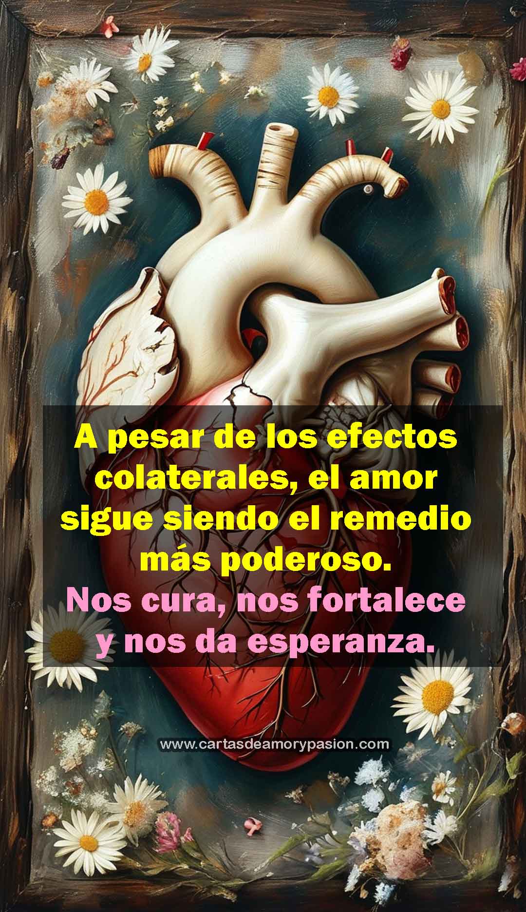 Imagen de un corazón envuelto en símbolos de sanación, representando el poder curativo del amor.